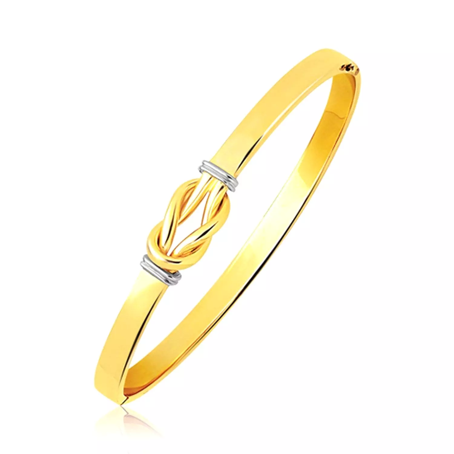 Intertwined Knot Slip On Bangle in 14k Two-Tone Gold (5.0mm)