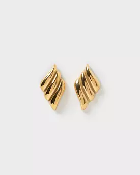 Izoa Ash Stud Earrings Gold