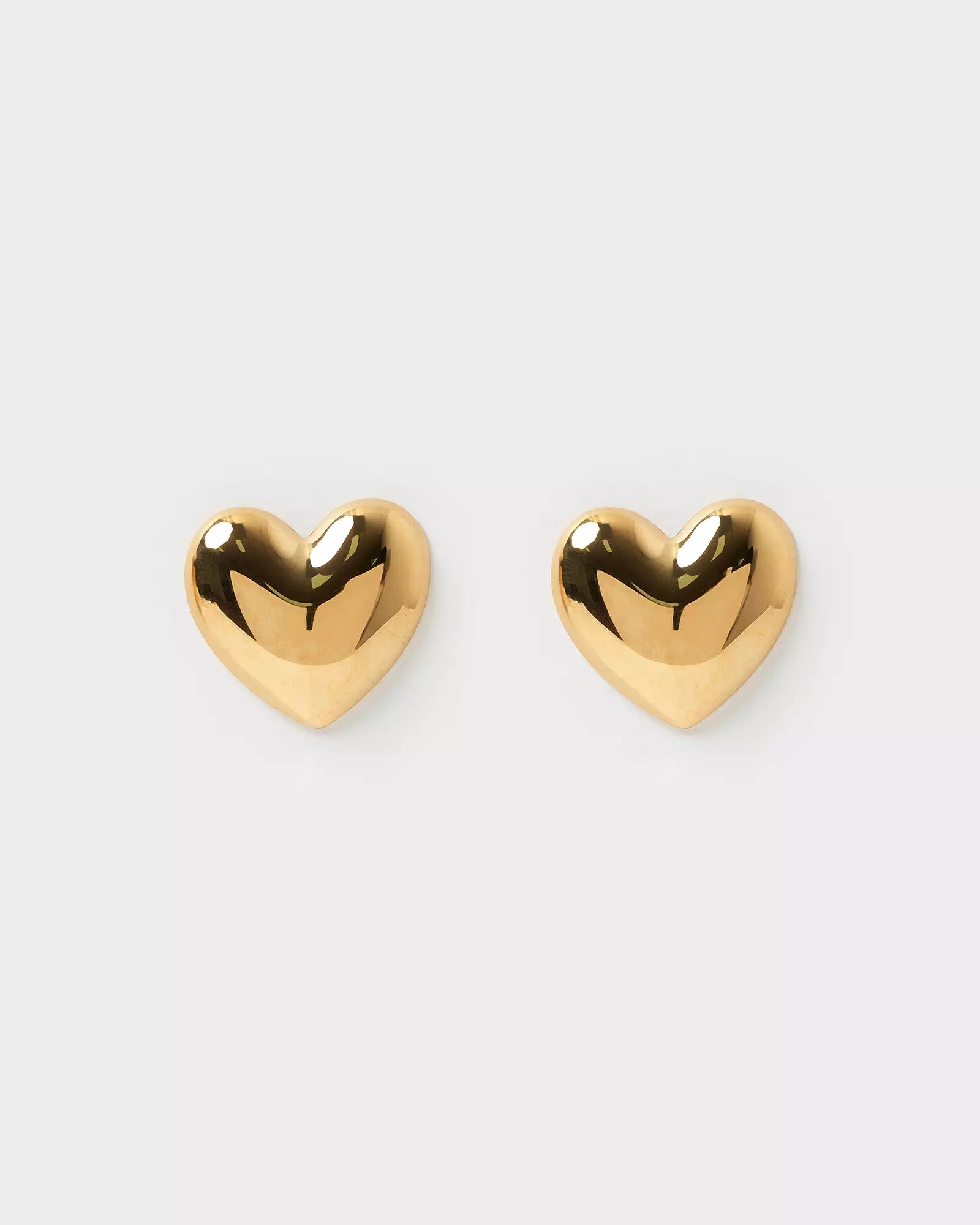 Izoa Maggie Heart Stud Earrings Gold