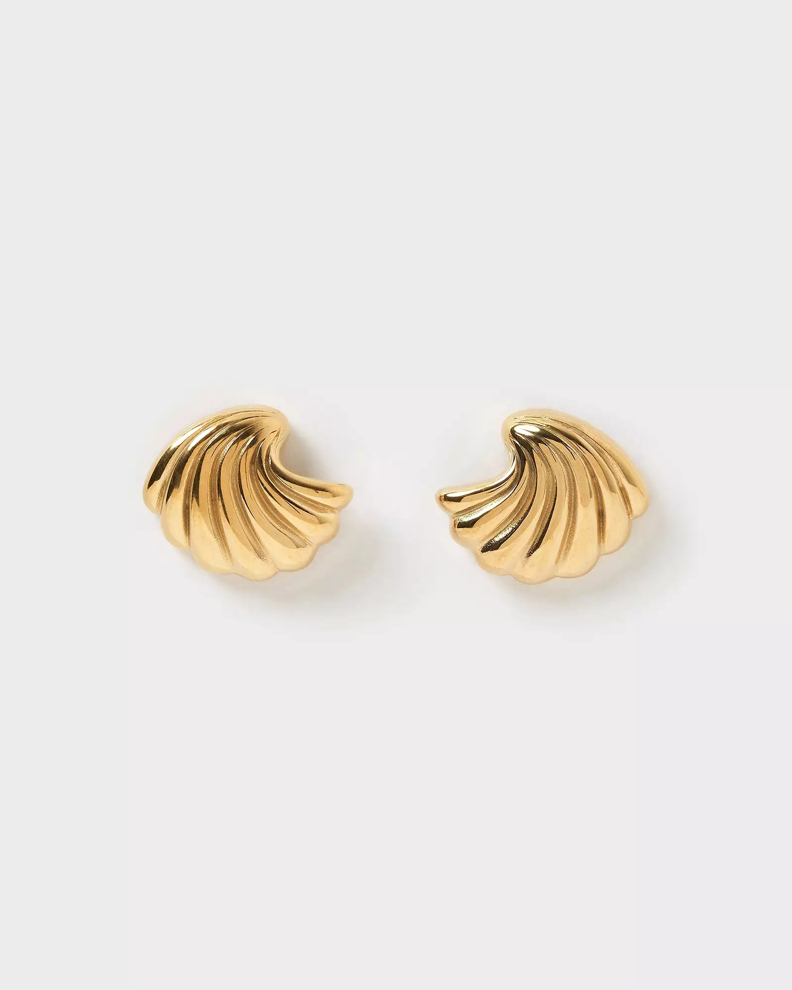 Izoa Shelly Stud Earrings Gold