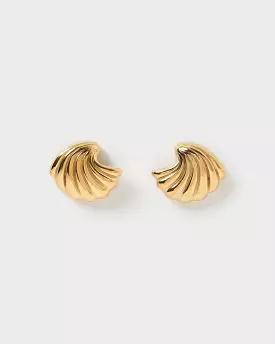 Izoa Shelly Stud Earrings Gold