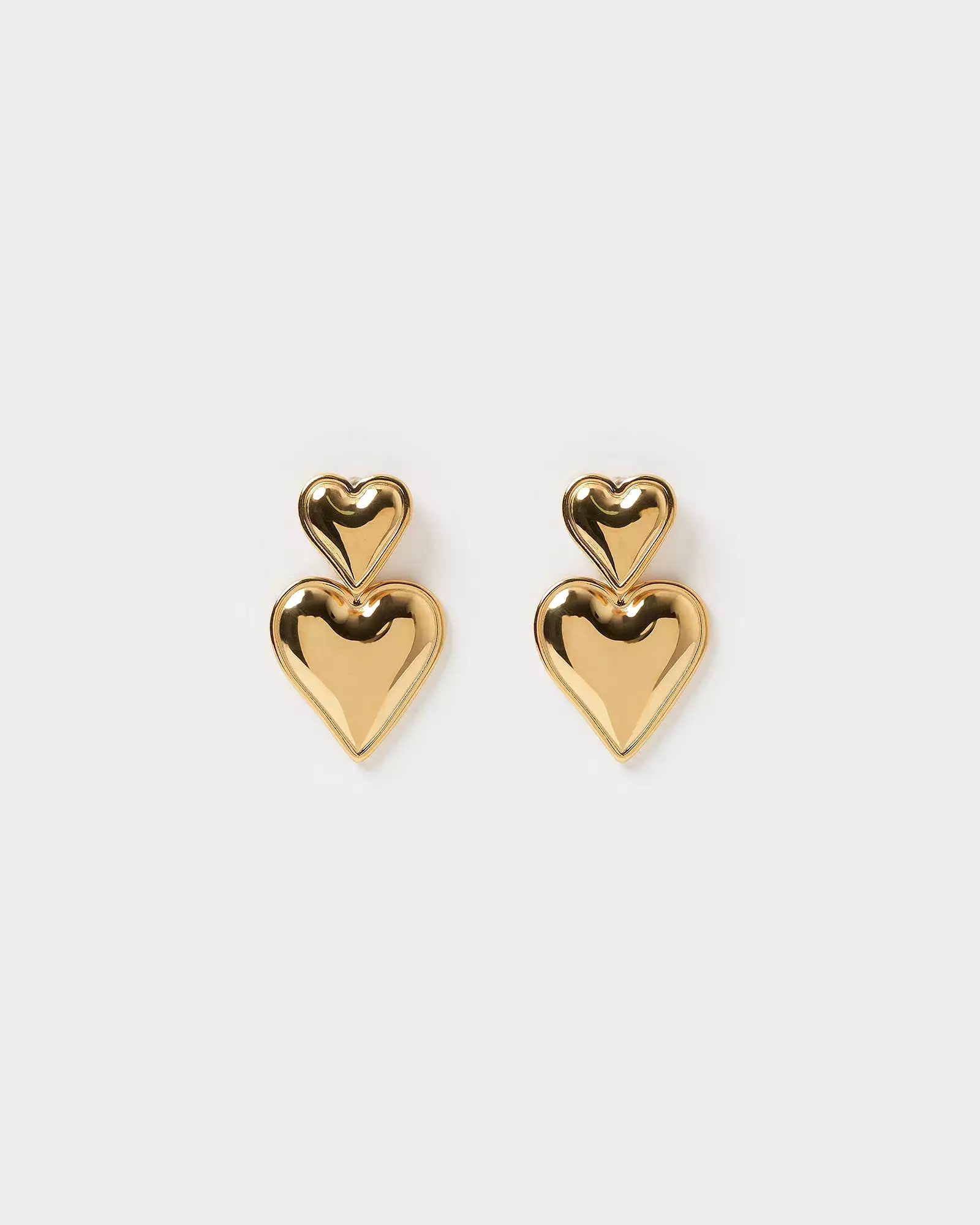 Izoa Tana Heart Stud Earrings Gold