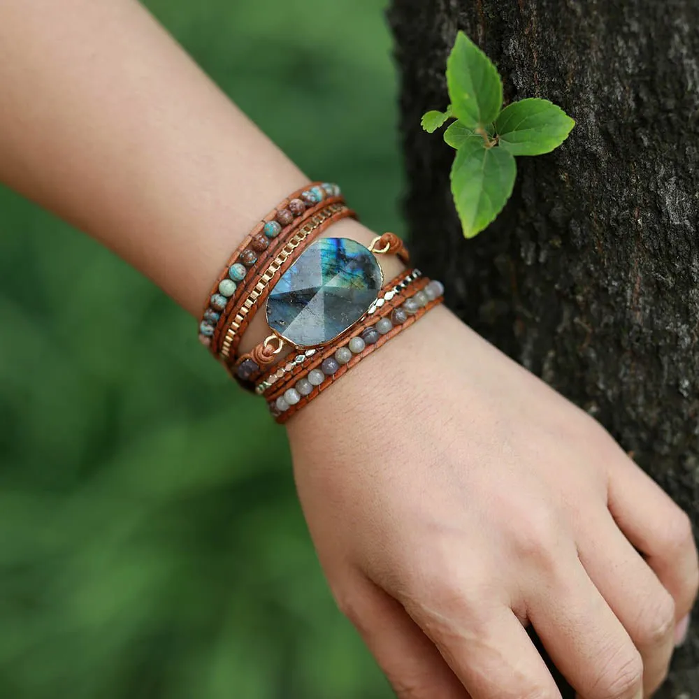 Labradorite Wanderer Wrap Bracelet