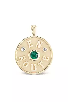 Large En Route Charm - Emerald 14k Yellow Gold