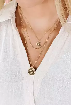 Layered Gold Coin Necklace