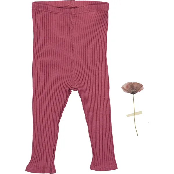 Lovely Littles The Ribbed Leggings, Raspberry