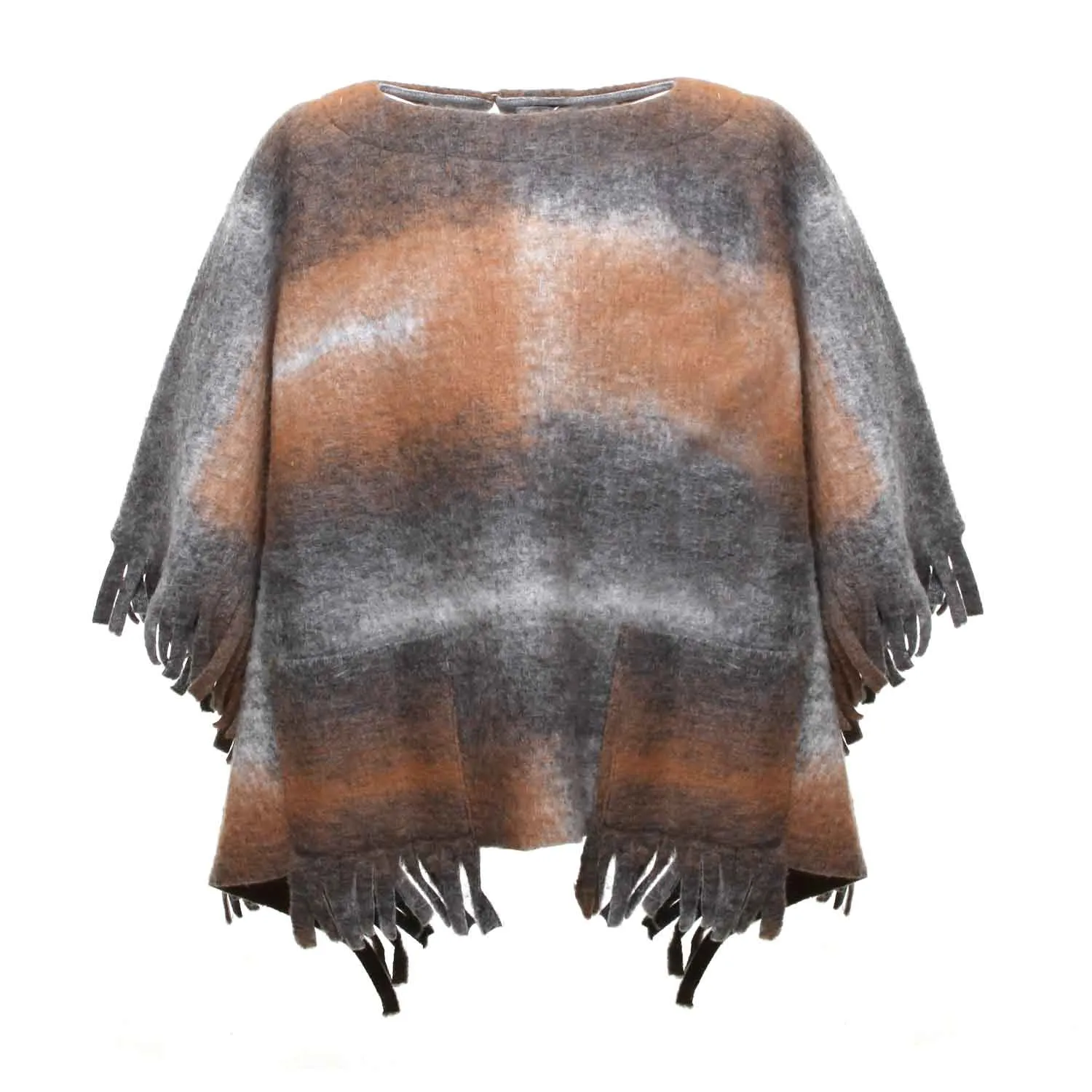 Magil Gray And Camel Cape For Girl And Teen