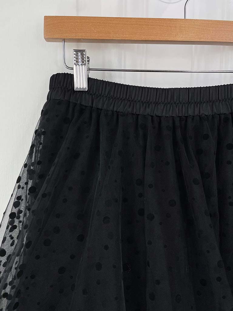 Malissa J Spot Print Tulle Skirt - Black