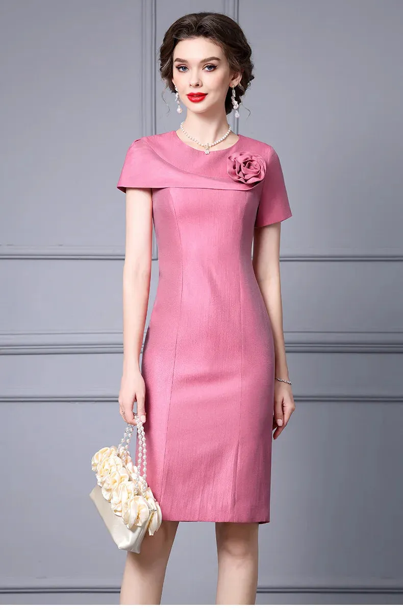 Marina Three-dimensional Decoration Floral Luxury Style Party Elegant Pencil Dress