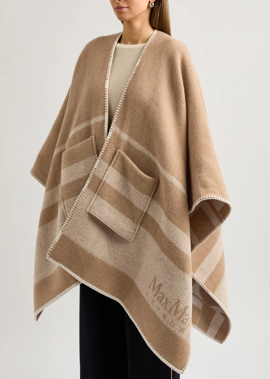 MAX MARA LEISURE Deremi reversible wool-blend cape  -                         -                     -                