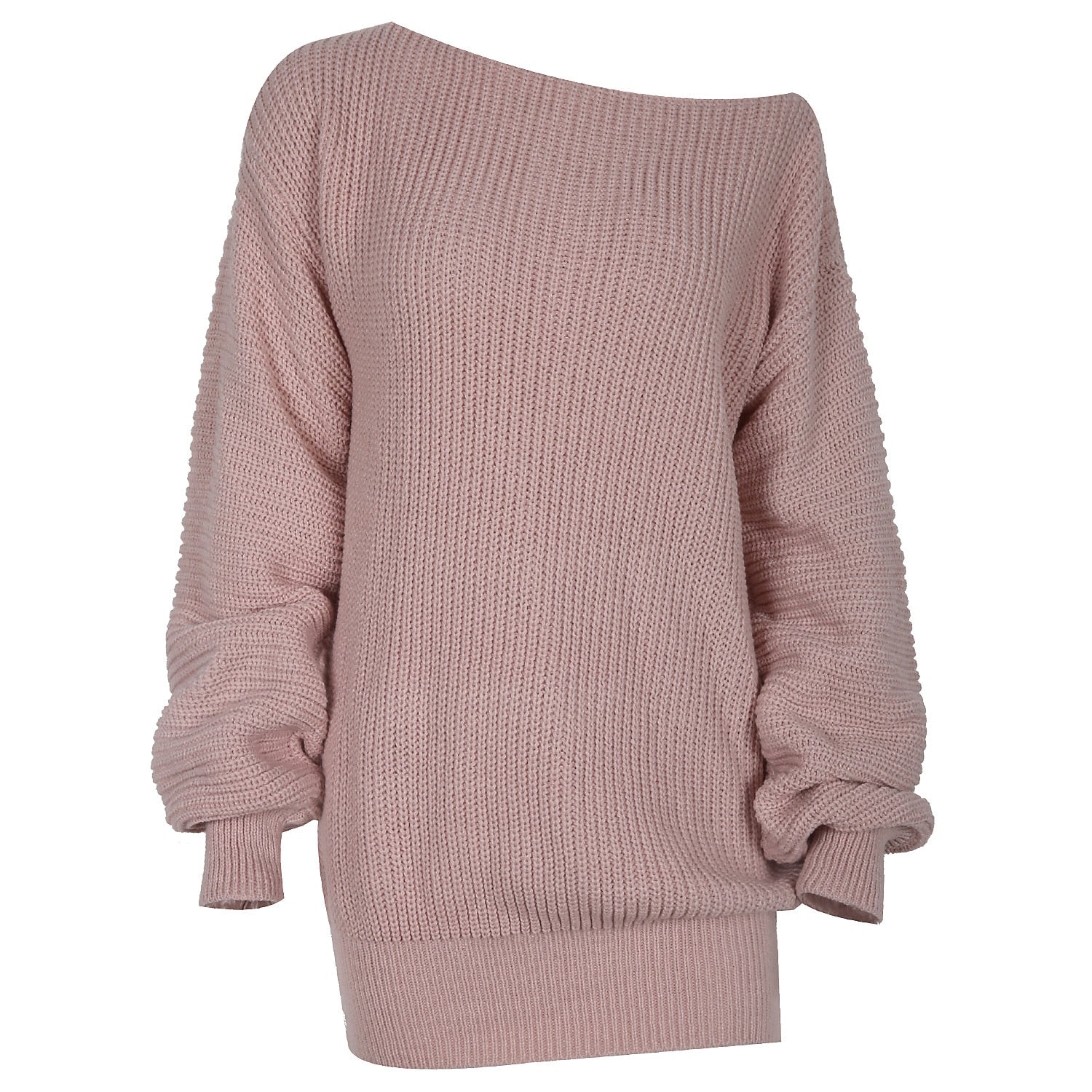 NEW The hottest ladies casual off-shoulder sweater dress