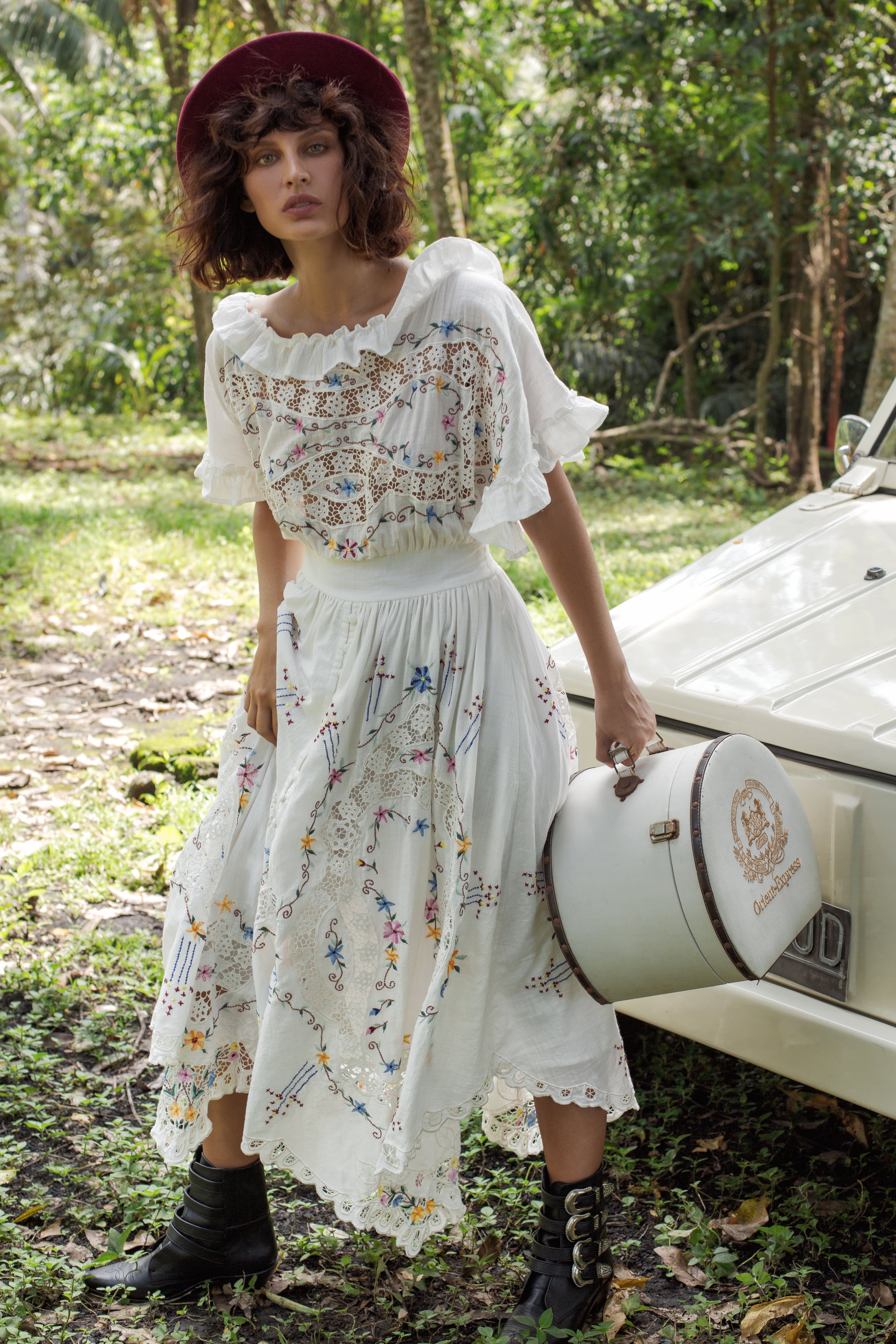 Once Upon A Song - Batwing embroidered maxi dress