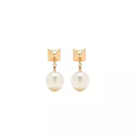 One Stud Pearl Drop Earrings