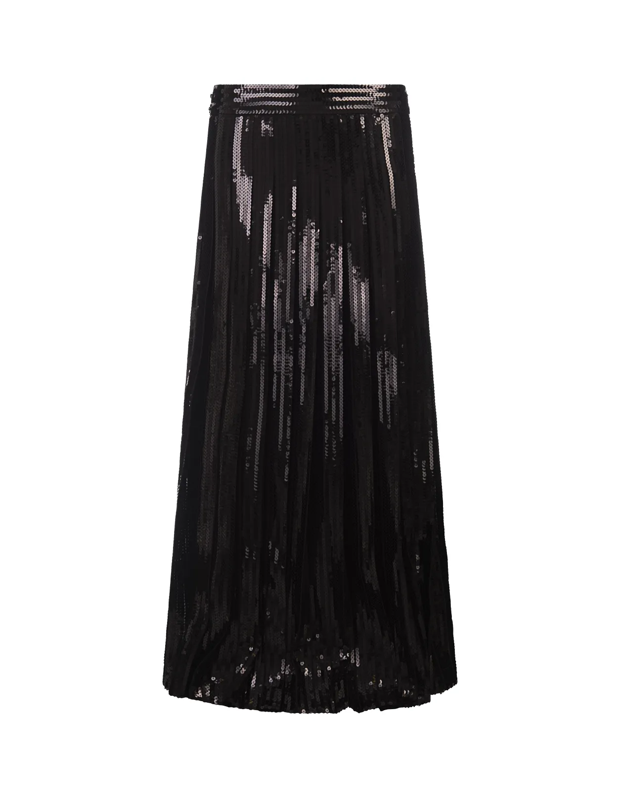 PAROSH Black Godot Sequined Long Skirt