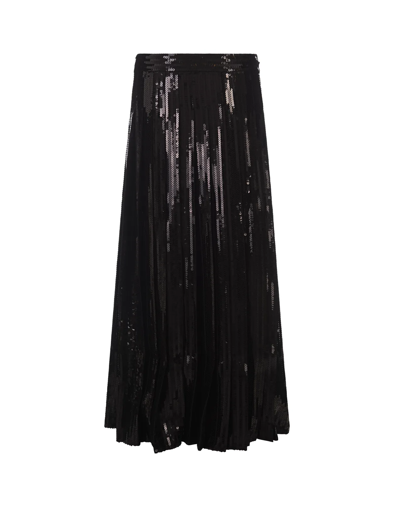 PAROSH Black Godot Sequined Long Skirt