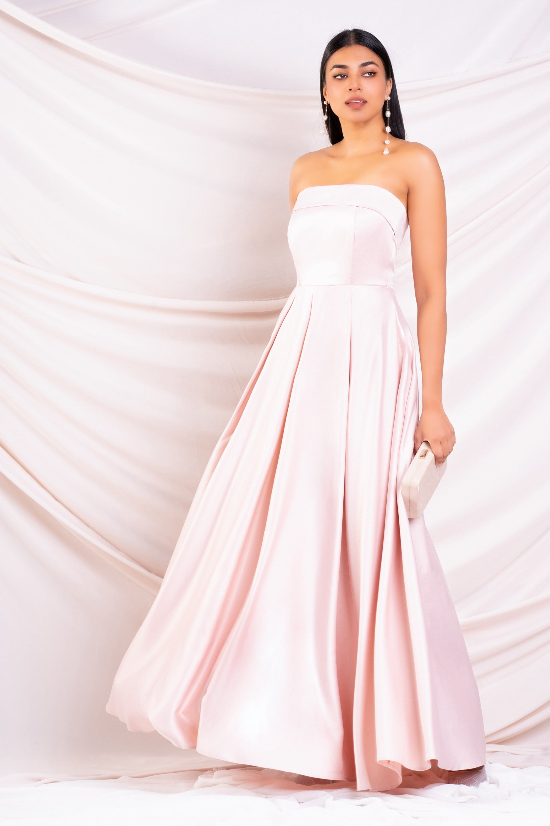 Pink Strapless Maxi Dress