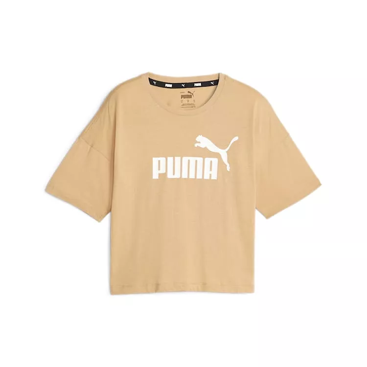 PUMA WOMEN'S ESS CROPPED BEIGE TEE