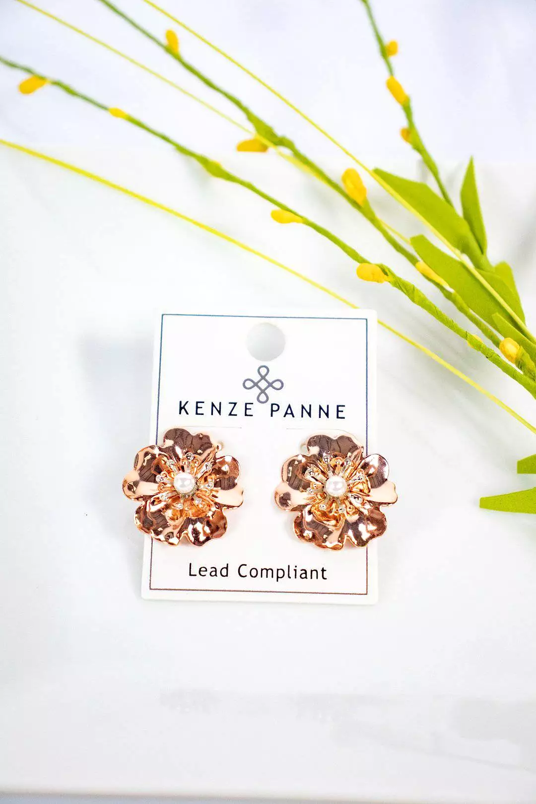 Rose Gold Flower Studs