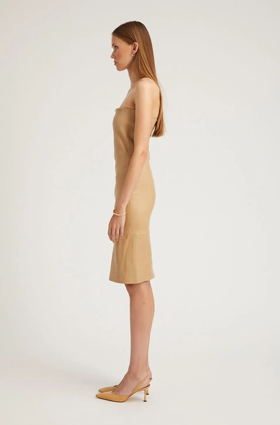 Sahara Embossed Leather Pencil Dress