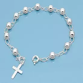 Sterling Silver 5mm Rosary Bracelet