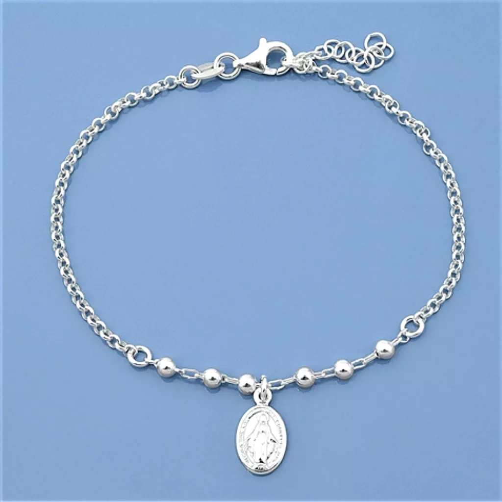 Sterling Silver Mother Mary Bracelet