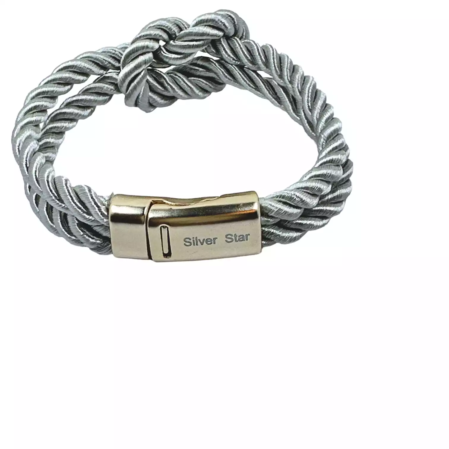 The Original Love Knot Satin Rope Bracelet Silver Star