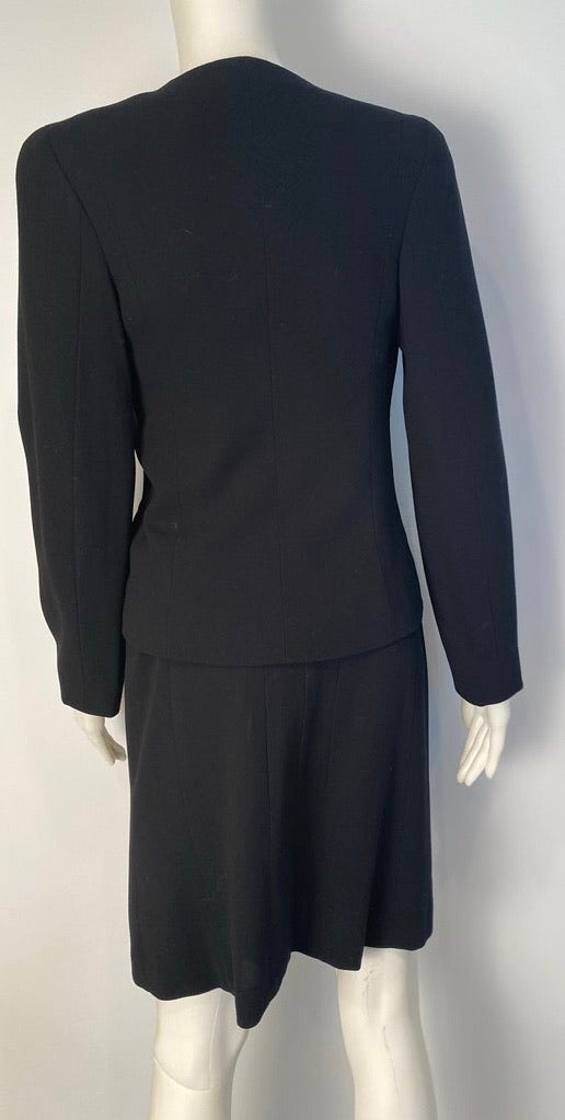 Vintage Chanel 98A, 1998 Fall black skirt suit FR 36