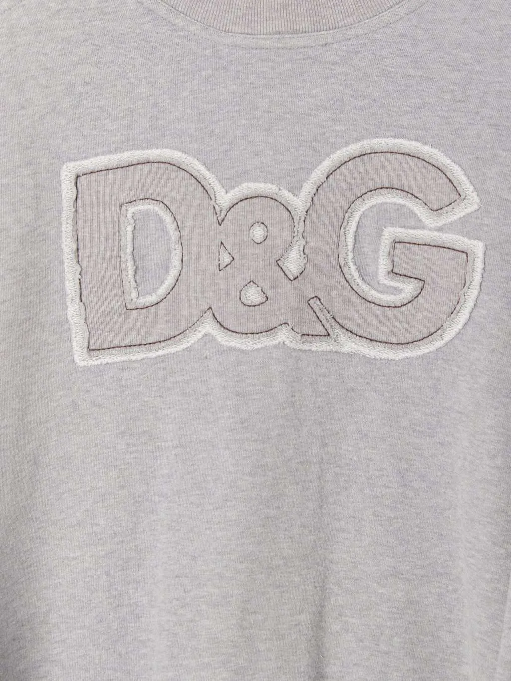 Vintage Dolce & Gabbana spellout grey sweatshirt with large embroidered textured logo – Large