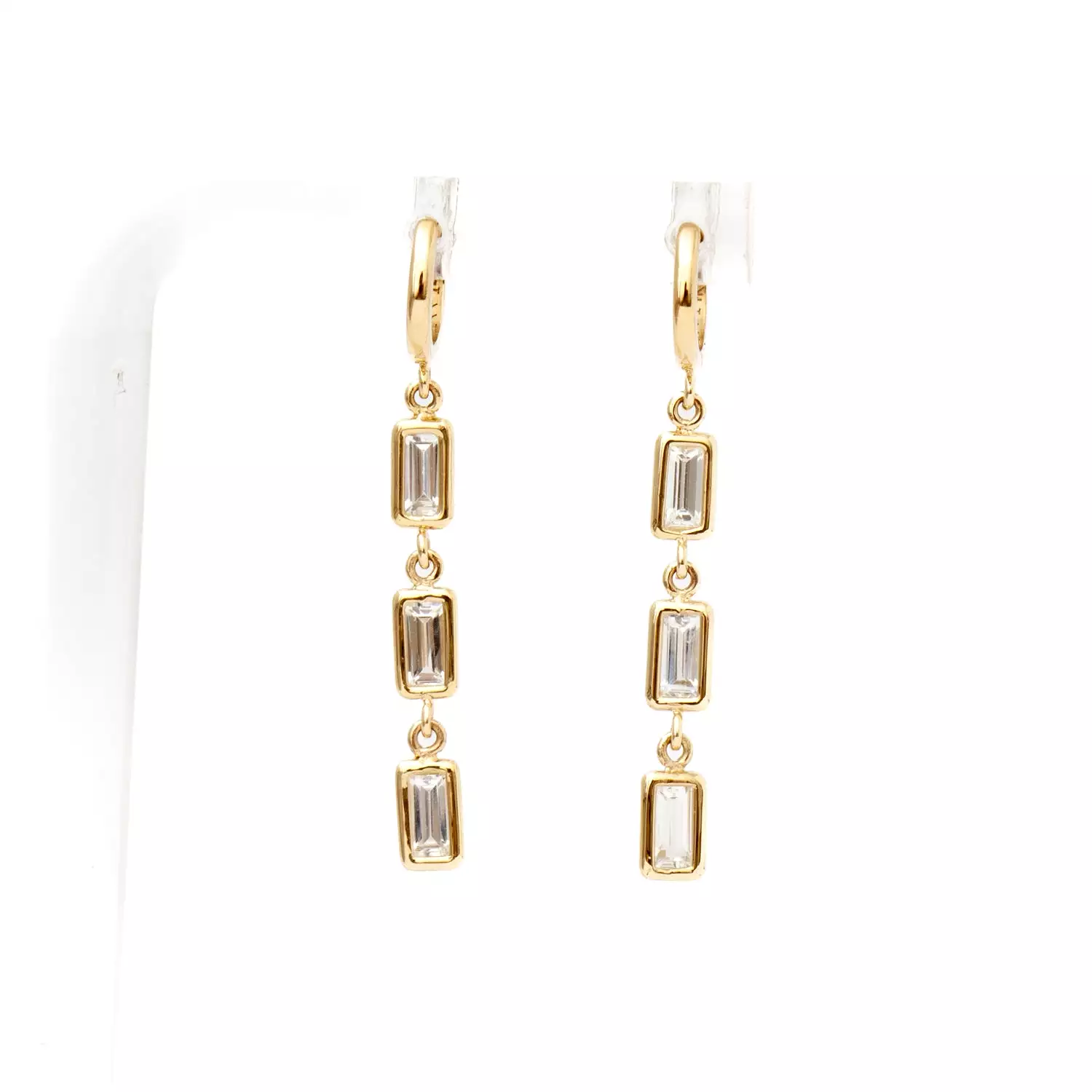 White Sapphire Brick Brigade Strand Earrings