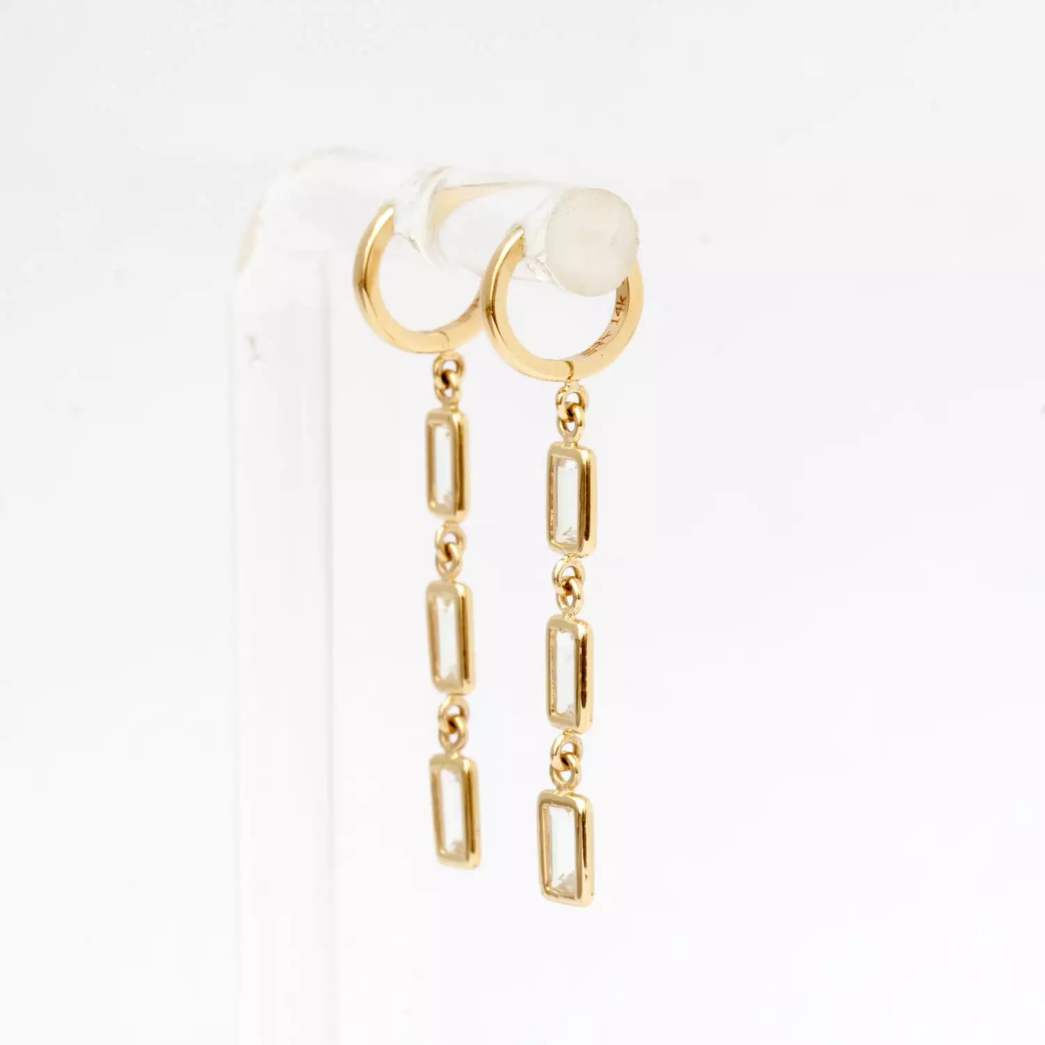 White Sapphire Brick Brigade Strand Earrings