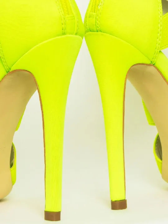 Yellow Stappy Stiletto Sandals